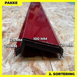 Vindskede - 2. sortering - 6 stk. af 20x100x25x20 mm - Mrkerd