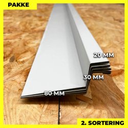 Sokkelblik - 2. sortering - 5 stk. af 80x30x20 mm - Hvid