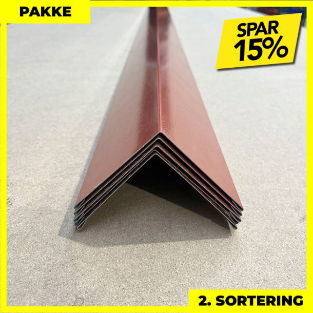 Udvendig hjrne - 2. sortering - 5 stk. af 90x90 mm - Teglrd