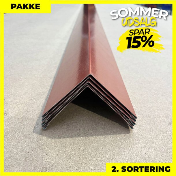 Udvendig hjrne - 2. sortering - 5 stk. af 90x90 mm - Teglrd
