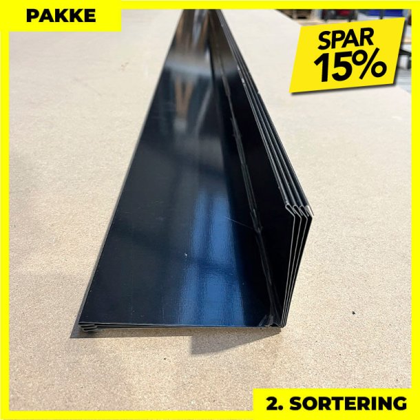 Murinddkning - 2. sortering - 2 stk. af 10x90x140 mm - Sort