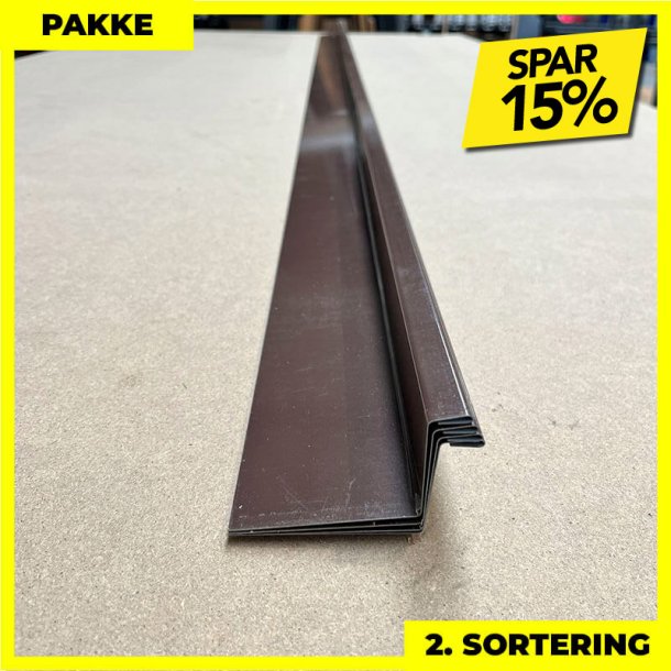 Sokkelblik - 2. sortering - 4 stk. af 68x40x15 mm - Brun