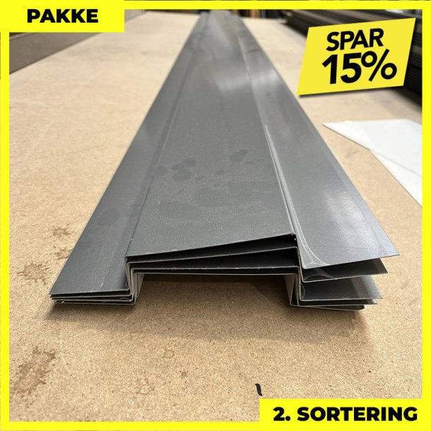Hatteprofil - 2. sortering - 5 stk. af 50x25x100x25x50 mm - Mrk Silver