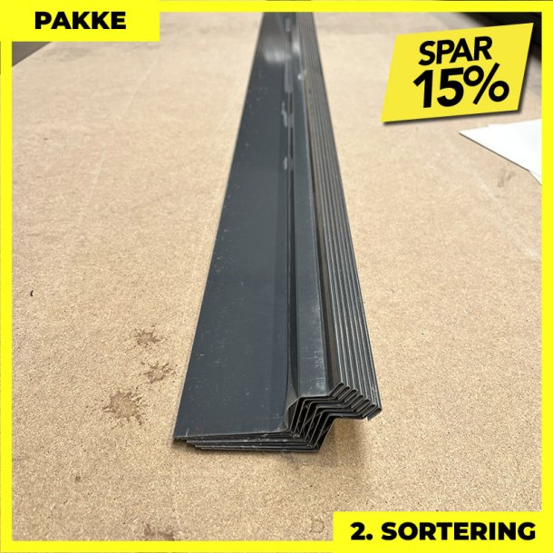 Vandnse - 2. sortering - 7 stk. af 60x25x15x10 mm - Antracitgr