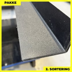 Indvendig hjrne - 2. sortering - 3 stk. af 50x70 mm - Sort