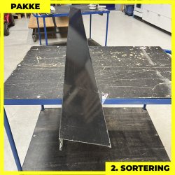 Pulttagsrygning - 2. sortering - 2 stk. af 20x35x170 mm - 35-45 - Sort