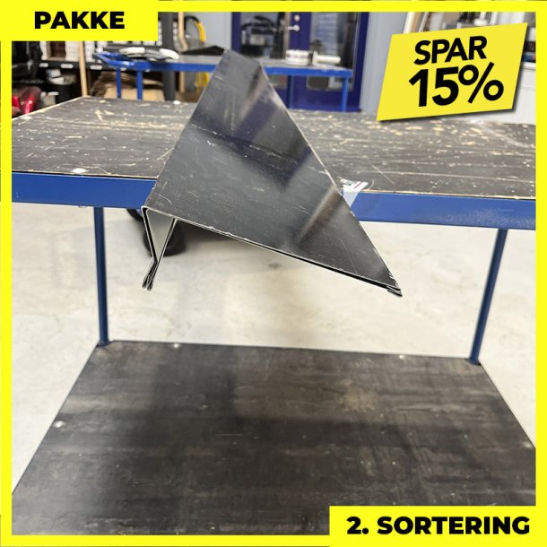 Pulttagsrygning - 2. sortering - 2 stk. af 20x35x170 mm - 35-45 - Sort