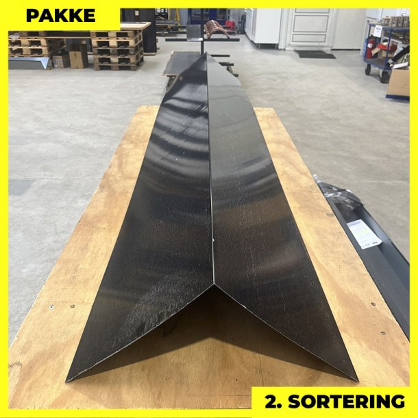 Vinkelrygning - 2. sortering - 9 stk. af 290x290 mm - 40-50&deg; - Sort