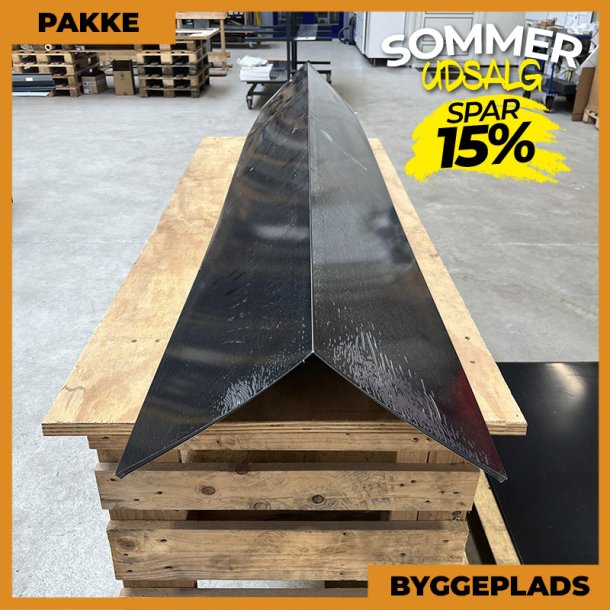 Vinkelrygning - Byggepladsplader - 5 stk. af 300x300 mm - 40-50&deg; - Sort