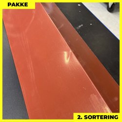 Udvendig hjrne - 2. sortering - 7 stk. af 190x190 mm - Teglrd