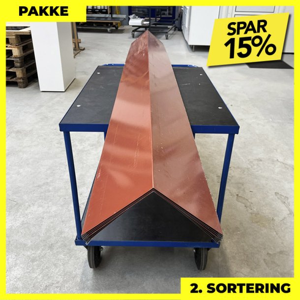 Udvendig hjrne - 2. sortering - 7 stk. af 190x190 mm - Teglrd