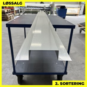 Hatteprofil - 2. sortering - 50x40x100x40x50 mm - Lysegr