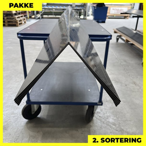 Vinkelrygning - 2. sortering - 5 stk. af 190x190 mm - 45-55&deg; - Sort