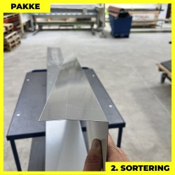 Lodret inddkning - 2. sortering - 7 stk. af 80x180 mm - Mrk Silver