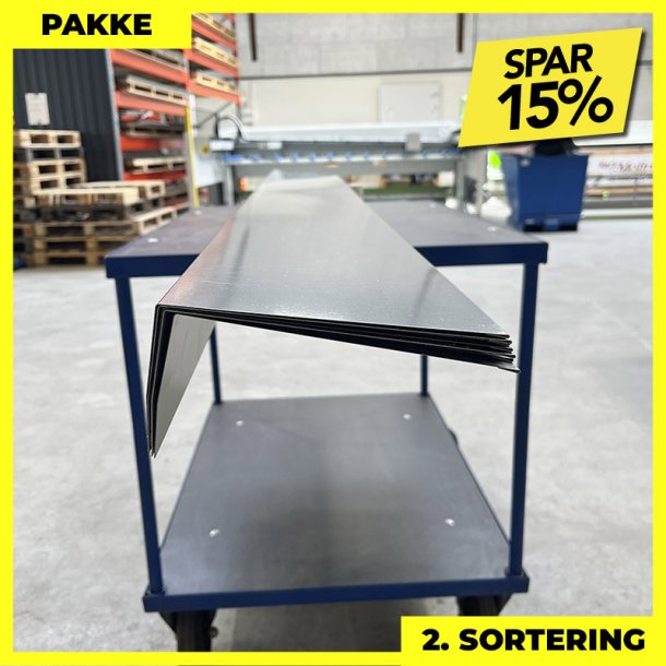 Lodret inddkning - 2. sortering - 7 stk. af 80x180 mm - Mrk Silver