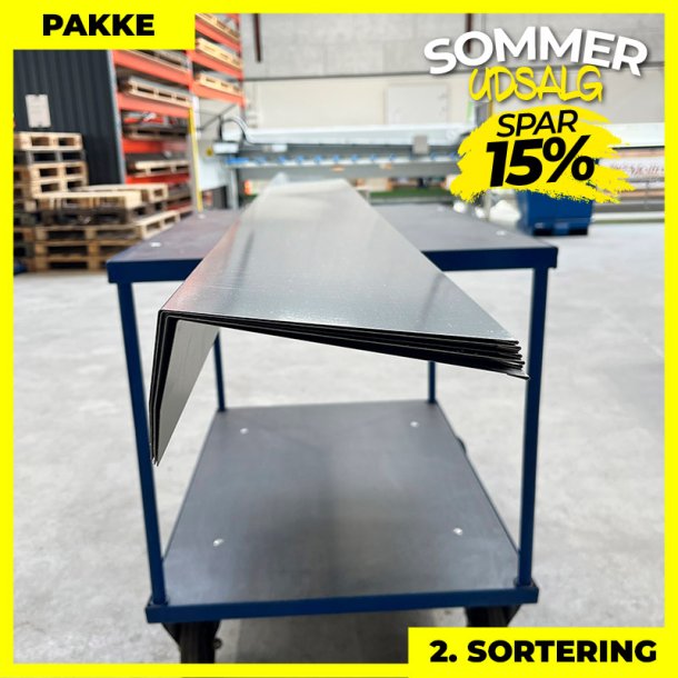 Lodret inddkning - 2. sortering - 7 stk. af 80x180 mm - Mrk Silver