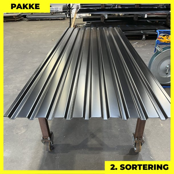 Trapez MVP 21 - 2. sortering - 5 stk. af 3250 mm - Sort - 16,8 m