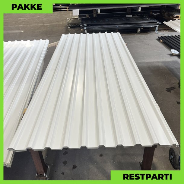 Trapezplade MTP 21 - Restparti - 18 stk. af 2750 mm - Hvid - 51,2 m