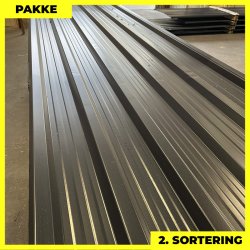 Trapezplade MTP 35R m/ dug - 2. sortering - 6 stk. af 5000 mm - Sort - 31 m�