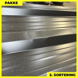 Trapezplade MTP 35R m/ dug - 2. sortering - 6 stk. af 5000 mm - Sort - 31 m�