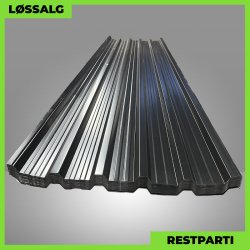 Trapezplade MTP 35R m/ dug - Restparti - 5000 mm - 0,5 mm - Sort