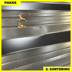 Trapezplade MTP 35R m/ dug - 2. sortering - 6 stk. af 5000 mm - Sort - 31 m�