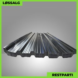 Trapezplade MTP 35R m/ dug - Restparti - 5000 mm - 0,5 mm - Sort