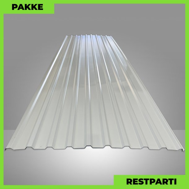 Trapezplade MTP 21 - Restparti - 8 stk. af 4500 mm - 0,4 mm - Hvid - 37,2 m&sup2;