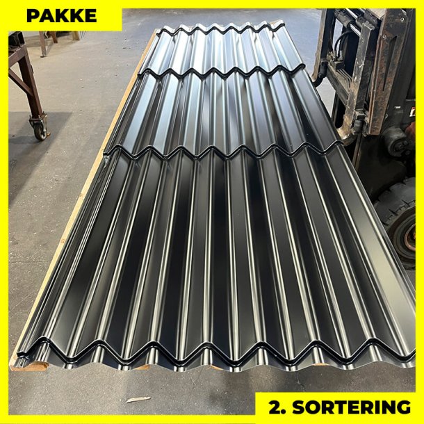 Sinus 35 m/ markering - 2. sortering - 40 stk. af 3360 mm - Sort - 154,5 m