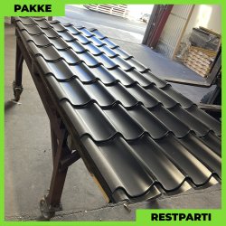 Teglstensprofil Anna m/ dug - Restparti - 6 stk. af 2920 mm - Sort - 18,3 m