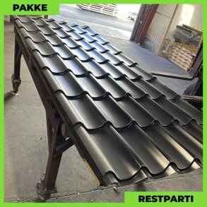 Teglstensprofil Anna m/ dug - Restparti - 6 stk. af 2920 mm - Sort - 18,3 m²