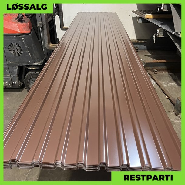 Trapezplade MTP 21 - Restparti - Flere lngder - 0,5 mm - Brun