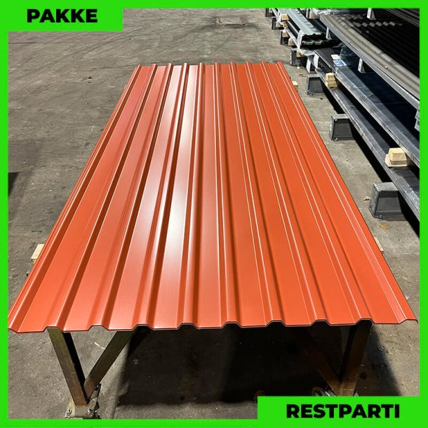 Trapez MTP 21 - Restparti - 7 stk. af 2500 mm - Teglrd - 18,1 m