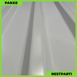 Trapezplade MTP 21 - Restparti - 9 stk. af 3500 mm - Hvid - 32,6 m&sup2;