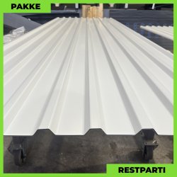 Trapezplade MTP 21 - Restparti - 9 stk. af 3500 mm - Hvid - 32,6 m&sup2;
