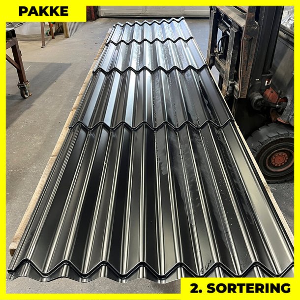 Sinus 35 m/ markering - 2. sortering - 6 stk. af 4420 mm - Sort - 26,5 m