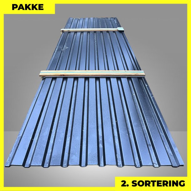 Trapezplade MVP 21 - V�g - 2. sortering - 6 stk. af 4000 mm - Sort - 24,8 m�