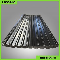 Trapezplade MTP 21 m/ dug - Restparti - 3500 mm - 0,45 mm - Sort