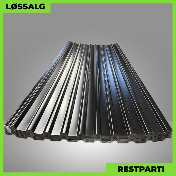 Trapezplade MTP 21 m/ dug - Restparti - 3500 mm - 0,45 mm - Sort