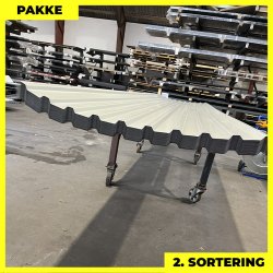 Trapez MTP 21 m/ dug - 2. sortering - 22 stk. af 5590 mm - Lysegr - 127,2 m&sup2;