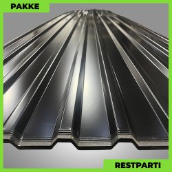Trapezplade MTP 21 - Restparti - 16 stk. af 5500 mm - 0,4 mm - Sort - 91 m