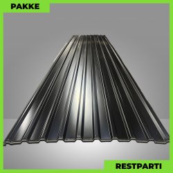 Trapezplade MTP 21 - Restparti - 16 stk. af 5500 mm - 0,4 mm - Sort - 91 m