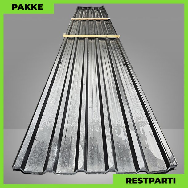 Trapezplade MTP 35R m/ dug - Restparti - 8 stk. af 7500 mm - 0,65 mm - Sort - 62,1 m�