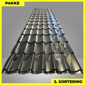 Teglstensprofil Traditionel m/ dug - 2. sortering - 14 stk. af 6000 mm - Sort - 90,7 m&sup2;