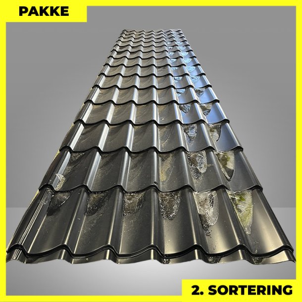 Teglstensprofil Traditionel m/ dug - 2. sortering - 14 stk. af 6000 mm - Sort - 90,7 m&sup2;