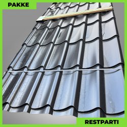 Teglstensprofil Traditionel m/ dug - Restparti - 5 stk. af 4930 mm - 0,5 mm - Sort - 26,6 m�