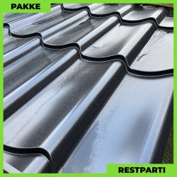 Teglstensprofil Traditionel m/ dug - Restparti - 5 stk. af 4930 mm - 0,5 mm - Sort - 26,6 m�