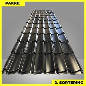 Teglstensprofil Traditionel m/ dug - 2. sortering - 27 stk. af 4930 mm - Sort - 143,7 m&sup2;