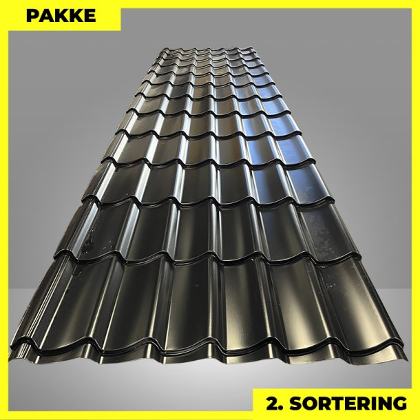 Teglstensprofil Traditionel m/ dug - 2. sortering - 27 stk. af 4930 mm - Sort - 143,7 m&sup2;