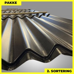 Sinus 35 m/ markering - 2. sortering - 50 stk. af 4490 mm - Sort - 224,5 m�